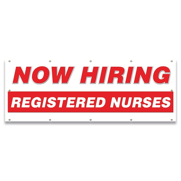 Now Hiring Registered Nurses Banner Apply Inside Accepting Application Single Sided